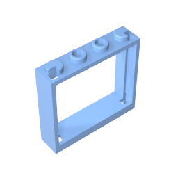 Ventana 1 x 4 x 3 sin pestañas de persiana-MyGobricksEs