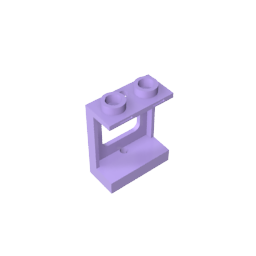 Ventana de 1 x 2 x 2, plano, un solo orificio superior e inferior para vidrio-MyGobricksEs