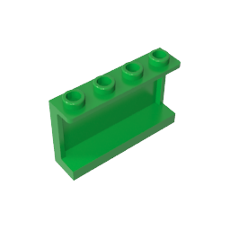 Panel 1 x 4 x 2 con soportes laterales - Montantes huecos-MyGobricksEs
