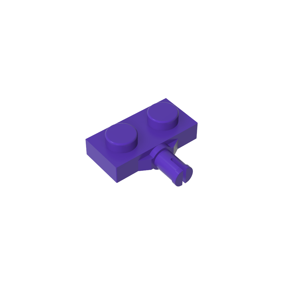 Placa especial 1 x 2 con soporte para rueda, ranura simple-MyGobricksEs
