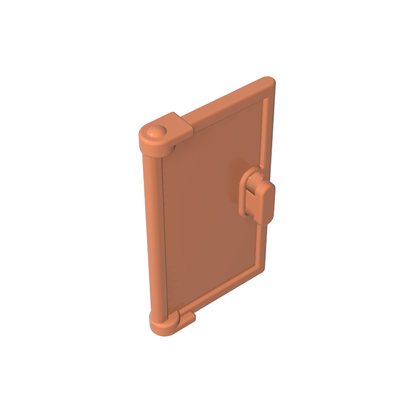 Puerta 1x2x3 con Tirador Vertical, Molde Nuevo para Marcos sin Mesa-MyGobricksEs