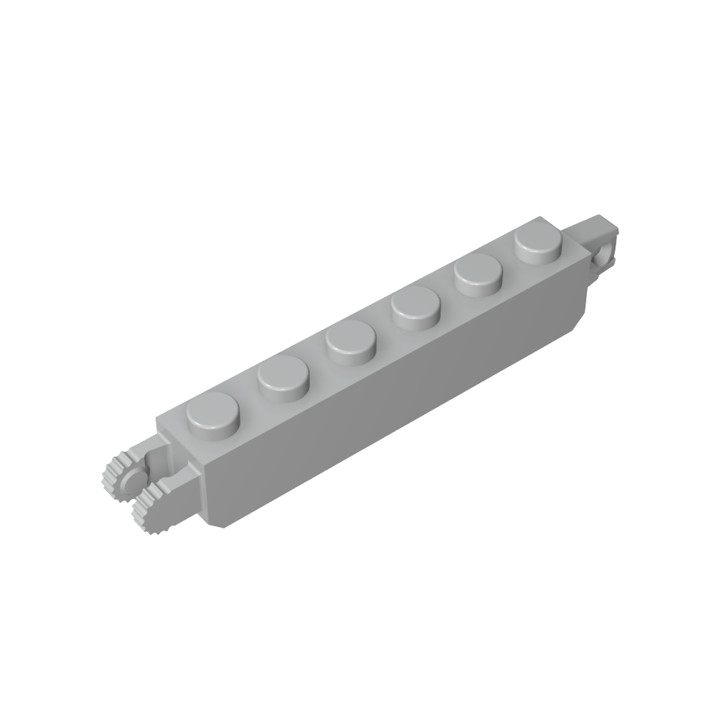 Bisagra de ladrillo de 1 x 6 con bloqueo con extremo vertical de 1 dedo y extremo vertical de 2 dedos, 9 dientes-MyGobricksEs