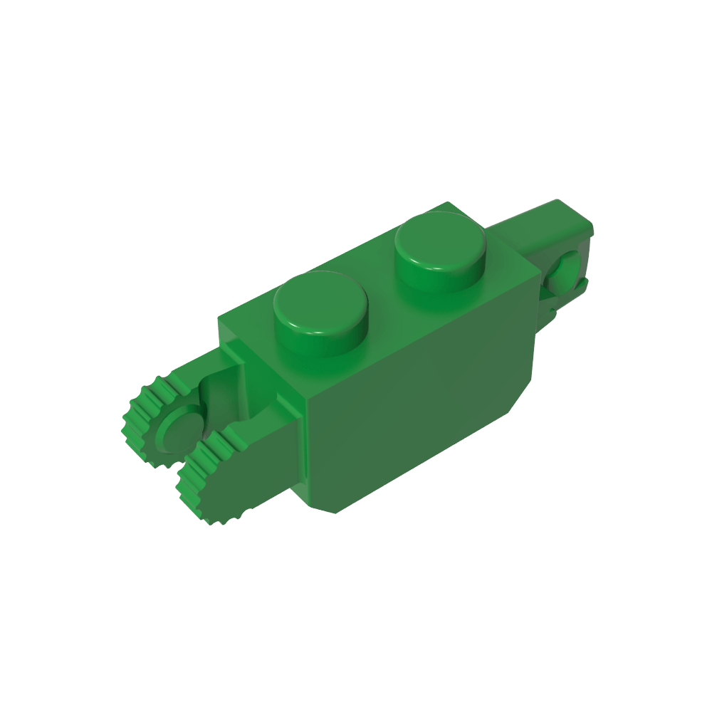 Bisagra de ladrillo 1 x 2 con bloqueo con 1 dedo en el extremo vertical y 2 dedos en el extremo vertical, 9 dientes-MyGobricksEs