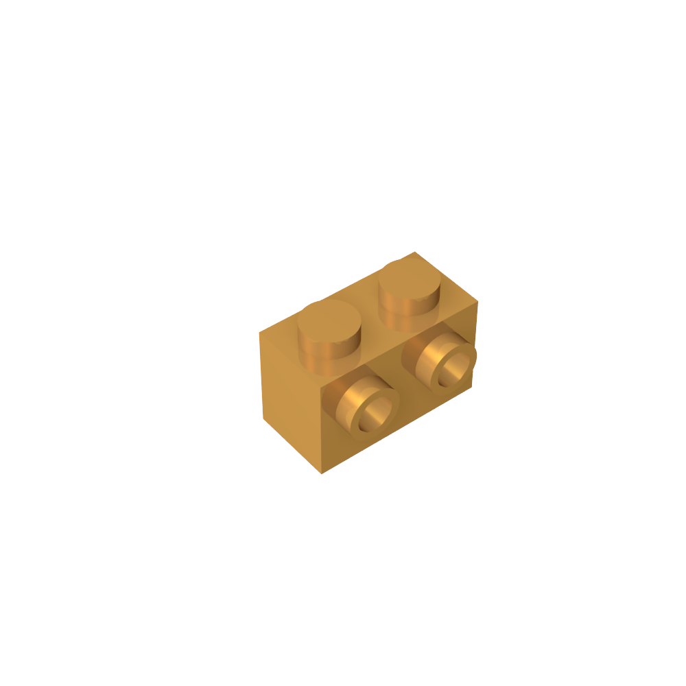 Ladrillo especial 1 x 2 con 2 montantes en 1 lado-MyGobricksEs