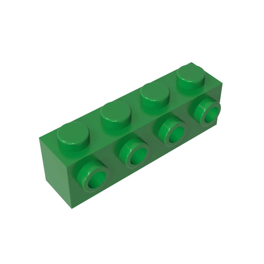 Ladrillo especial 1 x 4 con 4 montantes en un lado-MyGobricksEs