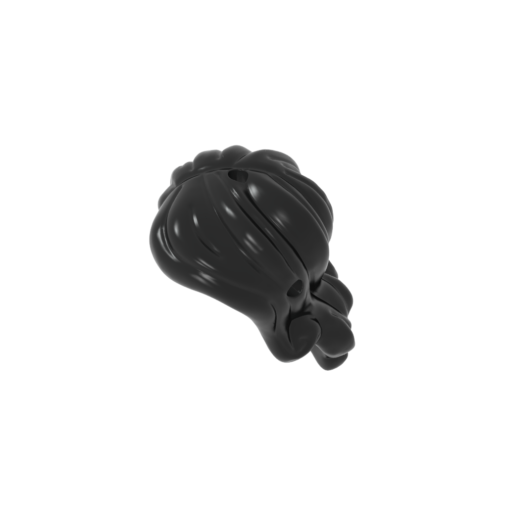 Minidoll de pelo largo ondulado, raya al lado derecho, con laterales cortos, 2 agujeros (uno en la parte superior y otro en el lateral) (Ariel)-MyGobricksEs