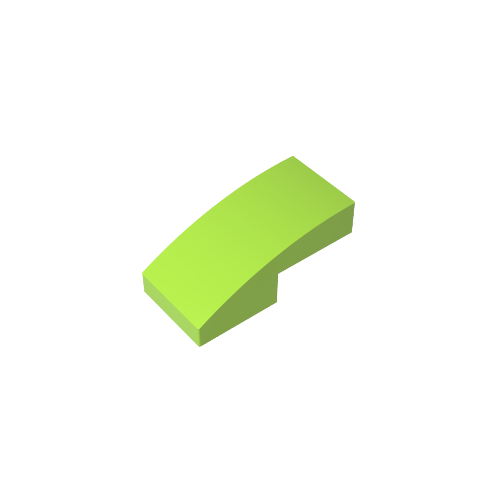 Pendiente curva 2 x 1 sin montantes [1/2 arco]-MyGobricksEs