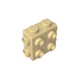 Ladrillo especial 1 x 2 x 1 2/3 con ocho montantes en 3 lados-MyGobricksEs