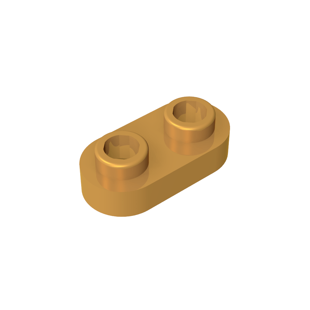 Placa Especial 1 x 2 Redondeada con 2 Tacos Abiertos-MyGobricksEs