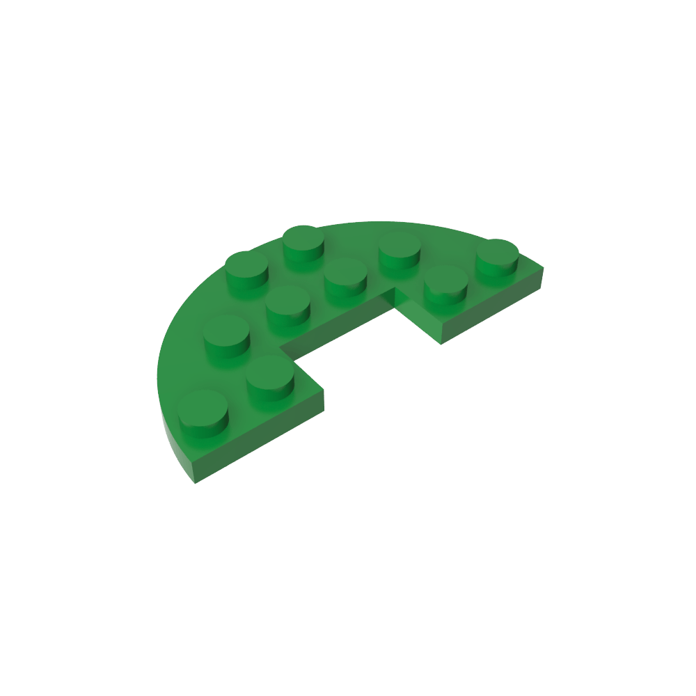 Plato redondo de media pieza de 3 x 6 con recorte de 1 x 2-MyGobricksEs