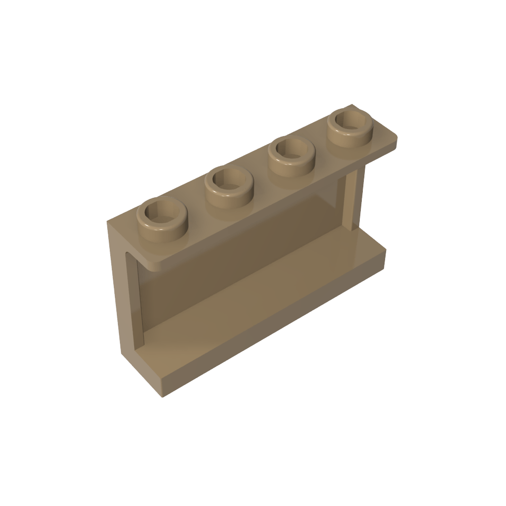 Panel 1 x 4 x 2 con soportes laterales - Montantes huecos-MyGobricksEs