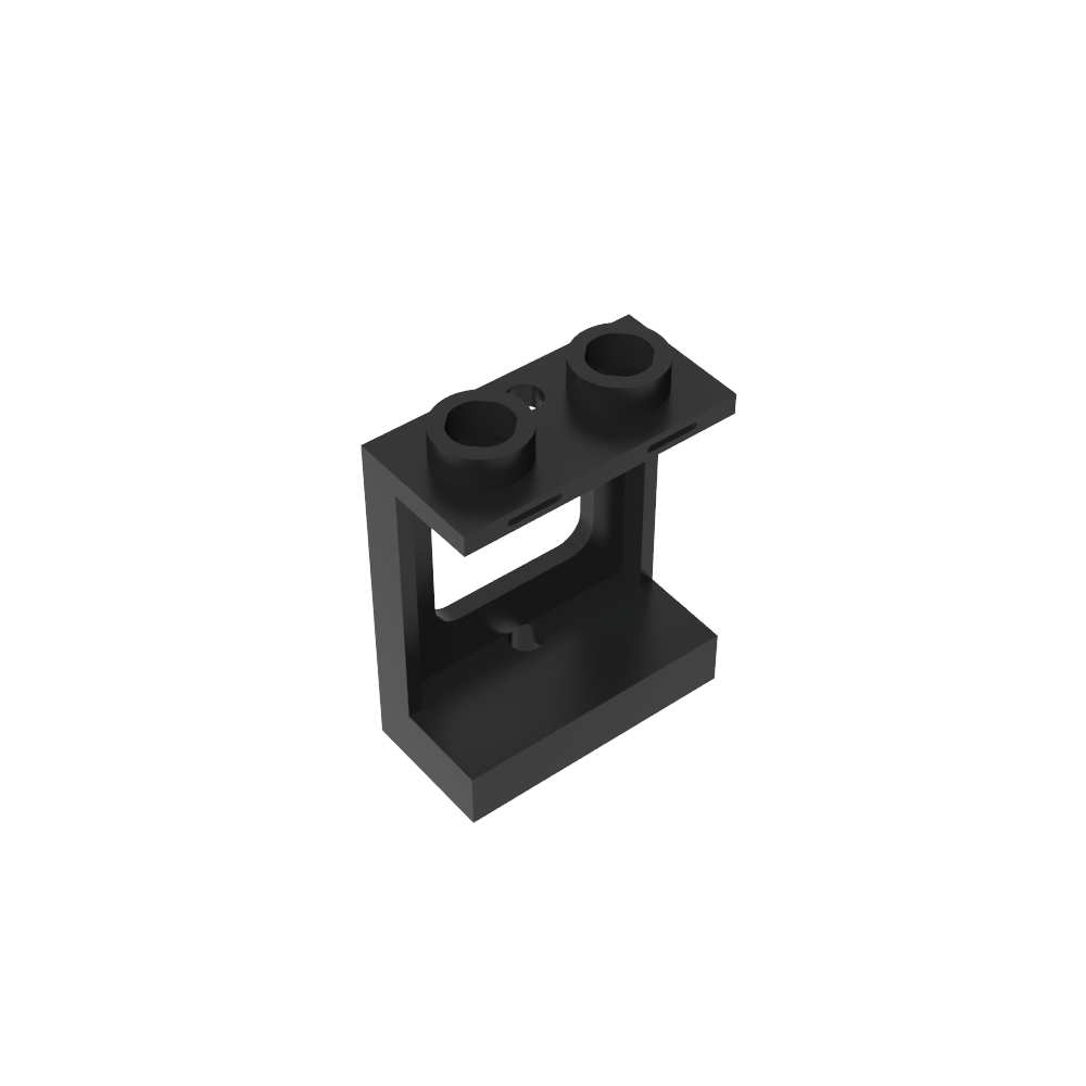 Ventana de 1 x 2 x 2, plano, un solo orificio superior e inferior para vidrio-MyGobricksEs