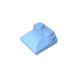 Ladrillo Curvo 2 x 2 x 2/3 Dos Montantes y Extremo de Pendiente Curvo-MyGobricksEs