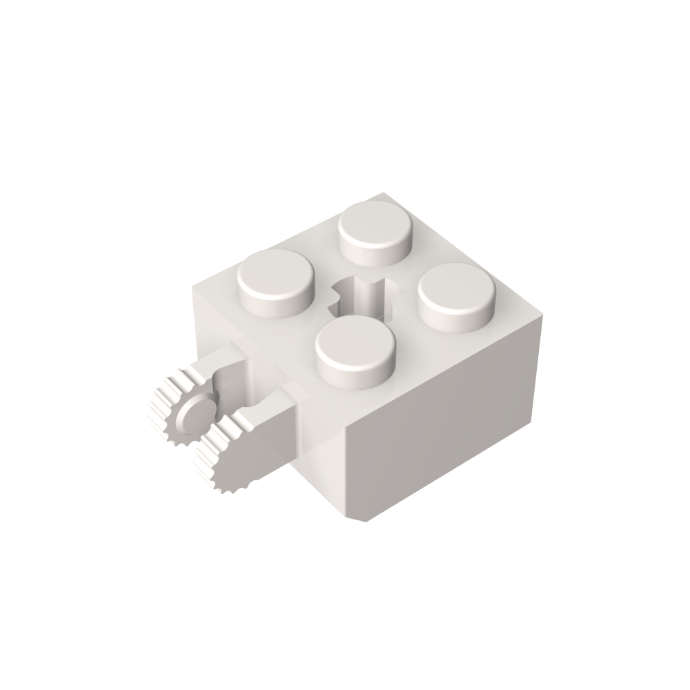 Bisagra de ladrillo 2 x 2 con bloqueo de 2 dedos vertical y orificio para eje-MyGobricksEs