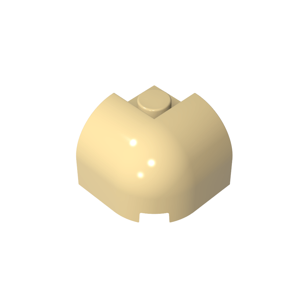 Ladrillo curvo 2 x 2 x 1 1/3 con parte superior curva - Esquina-MyGobricksEs