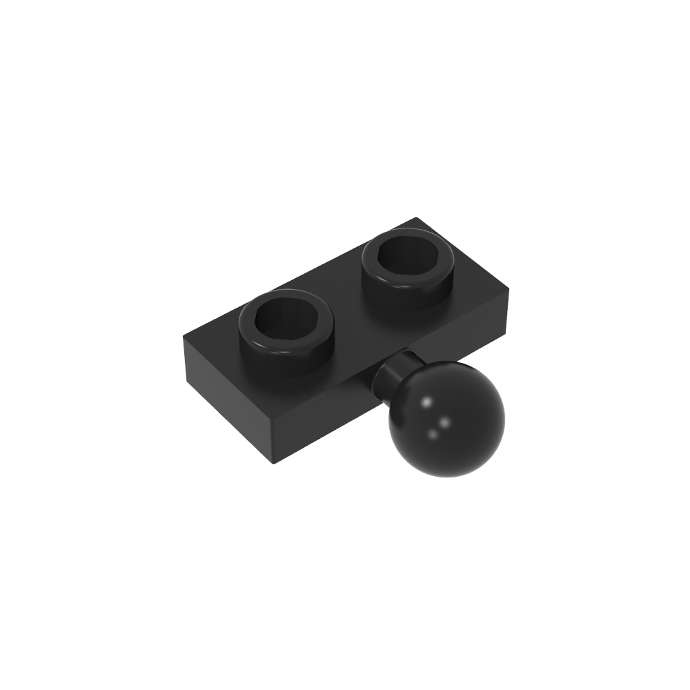 Placa especial 1 x 2 con bola de remolque central lateral de 5,9 mm-MyGobricksEs