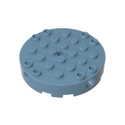 Ladrillo redondo de 6 x 6 con 4 orificios laterales y orificio central-MyGobricksEs