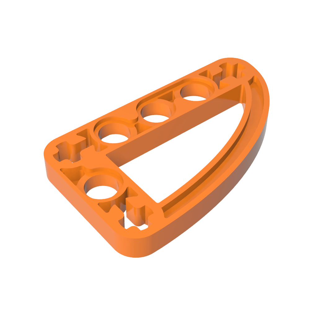 Viga técnica 3 x 5 en forma de L con un cuarto de elipse delgado-MyGobricksEs