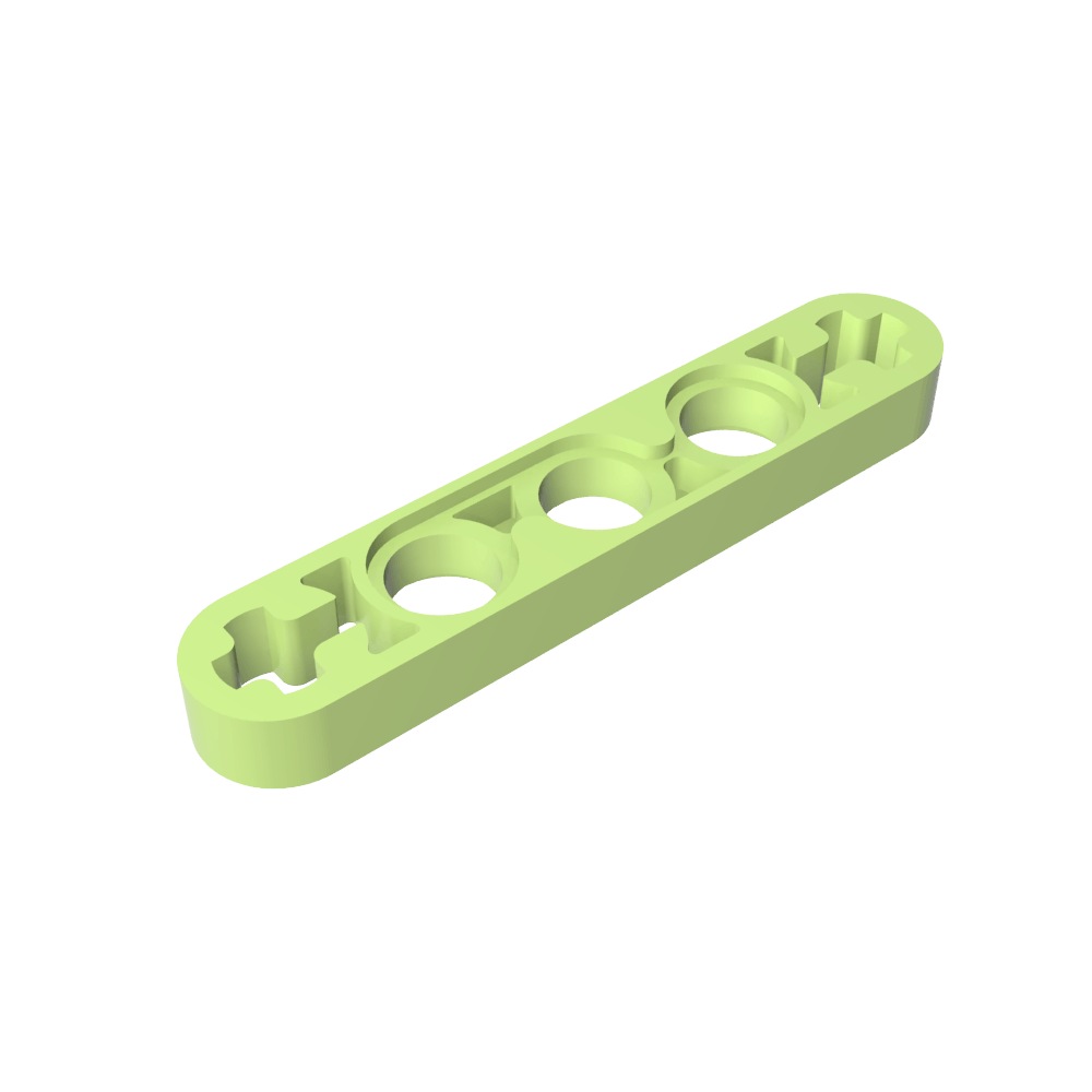 Viga técnica 1 x 5 delgada con orificios para ejes en los extremos-MyGobricksEs