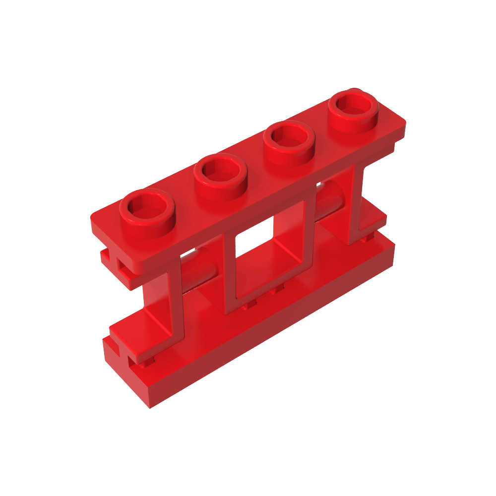 Cerca de celosía asiática ornamental de 1 x 4 x 2 con 4 montantes-MyGobricksEs