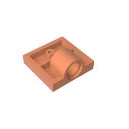 Placa Especial 2 x 2 con 1 Orificio para Pasador [Costilla Inferior Completa]-MyGobricksEs