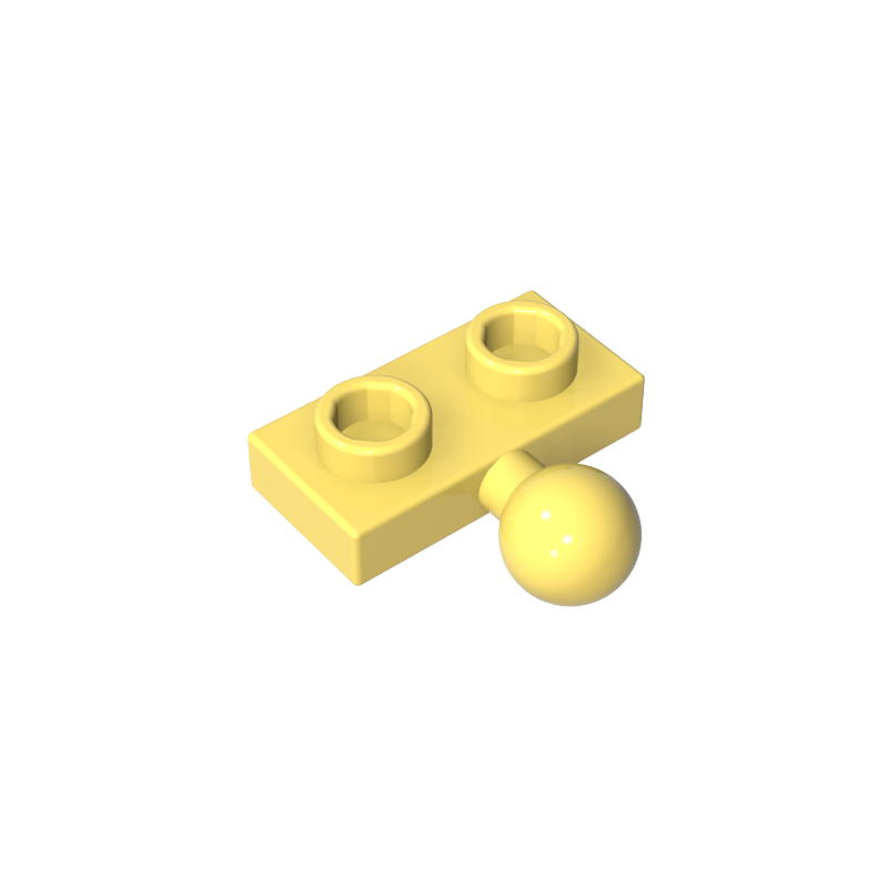 Placa especial 1 x 2 con bola de remolque central lateral de 5,9 mm-MyGobricksEs