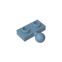 Placa especial 1 x 2 con bola de remolque central lateral de 5,9 mm-MyGobricksEs