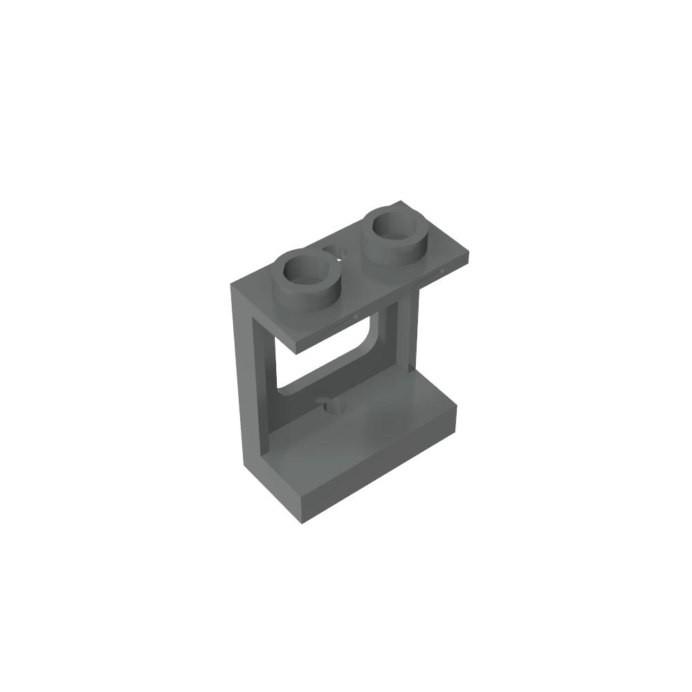 Ventana de 1 x 2 x 2, plano, un solo orificio superior e inferior para vidrio-MyGobricksEs
