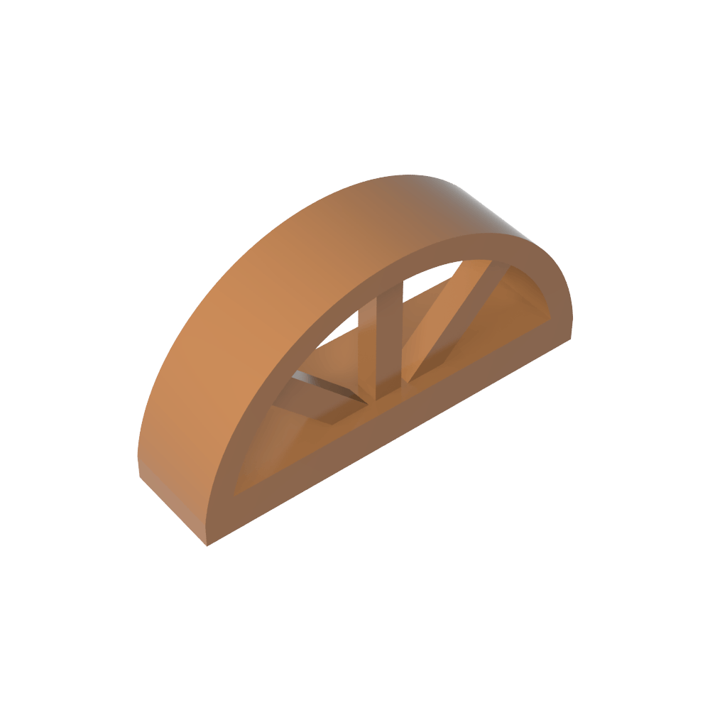 Ventana de 1 x 4 x 1 2/3 con parte superior redondeada con radios-MyGobricksEs