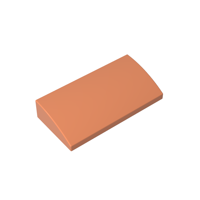 Ladrillo inclinado curvo 2 x 4 x 2/3 sin montantes, con tubos inferiores-MyGobricksEs