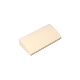 Ladrillo inclinado curvo 2 x 4 x 2/3 sin montantes, con tubos inferiores-MyGobricksEs