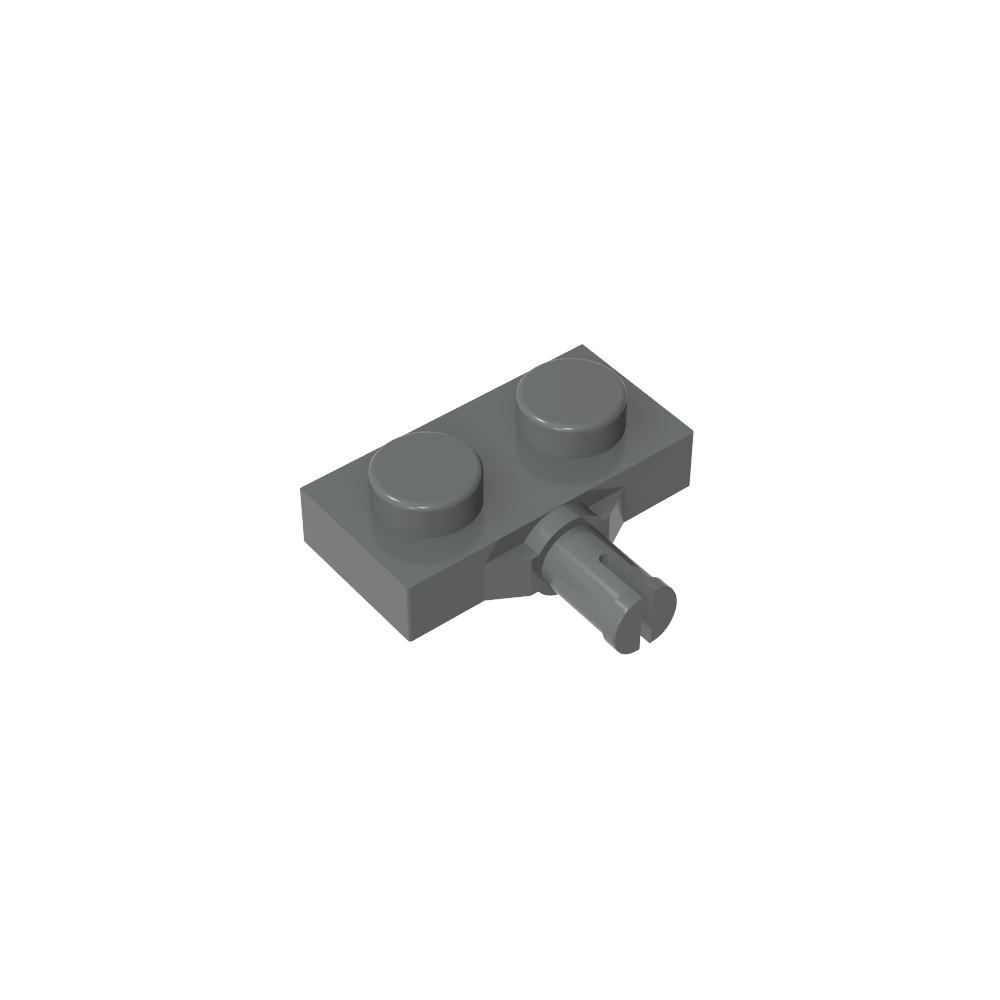 Placa especial 1 x 2 con soporte para rueda, ranura simple-MyGobricksEs