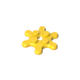 Placa redonda de 2 x 2 con 6 dientes de engranaje / pétalos de flor-MyGobricksEs