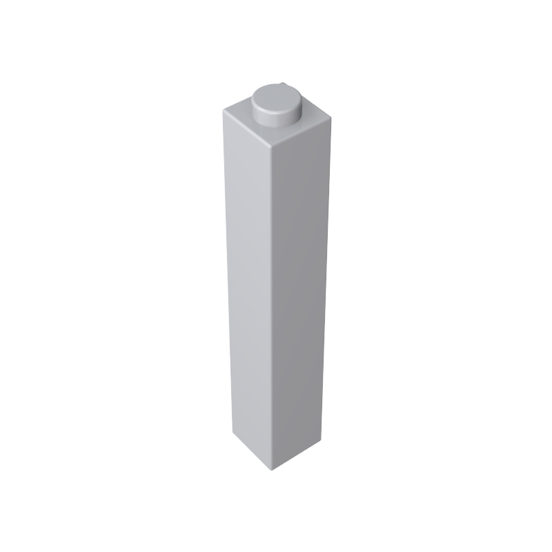 Ladrillo 1 x 1 x 5 con montante abierto o hueco bloqueado-MyGobricksEs