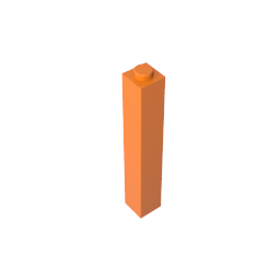 Ladrillo 1 x 1 x 5 con montante abierto o hueco bloqueado-MyGobricksEs