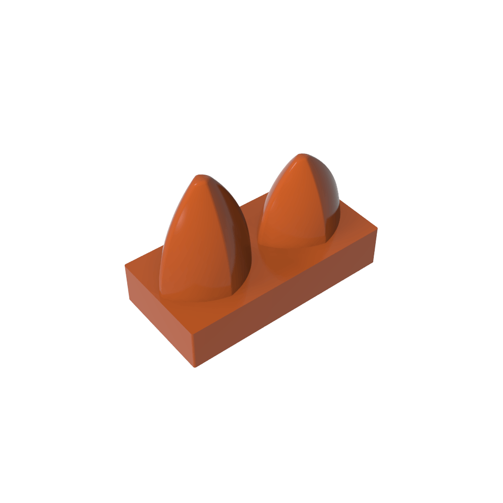 Placa 1 x 2 Especial con Dos Dientes Verticales-MyGobricksEs