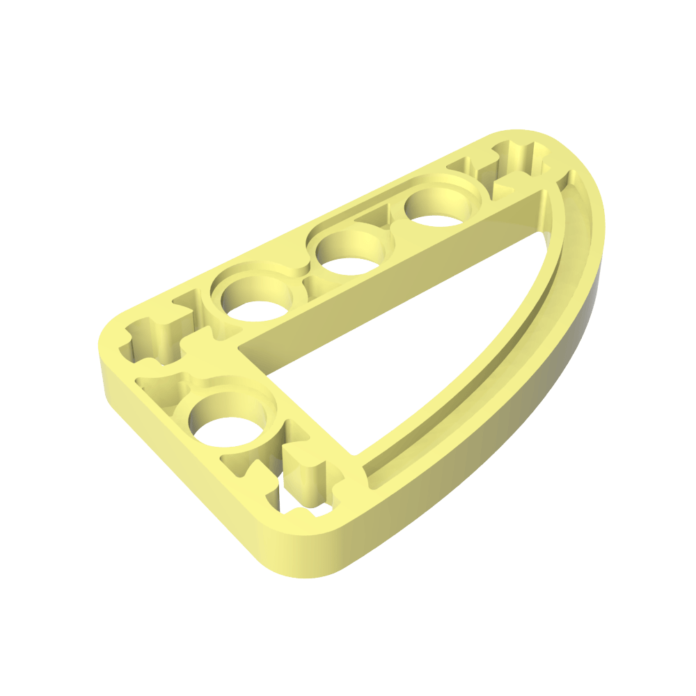 Viga técnica 3 x 5 en forma de L con un cuarto de elipse delgado-MyGobricksEs