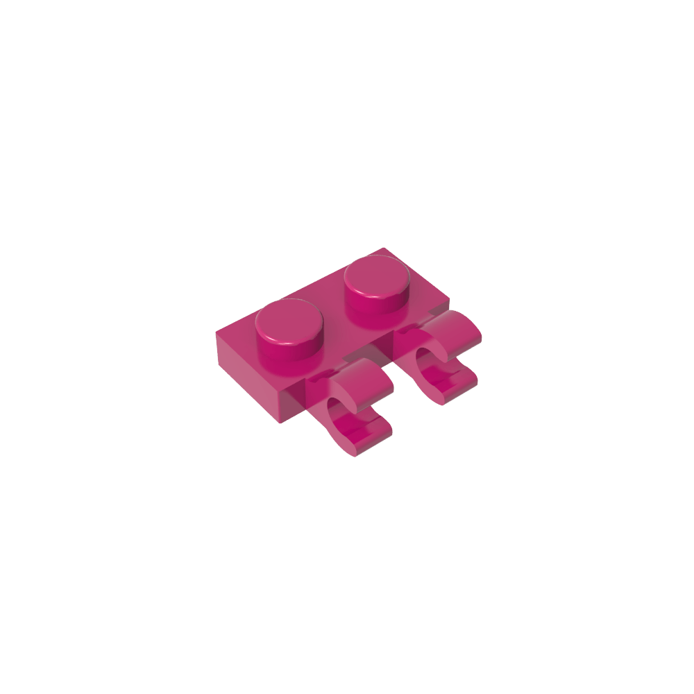 Placa especial 1 x 2 con clips horizontales [clips en U gruesos]-MyGobricksEs