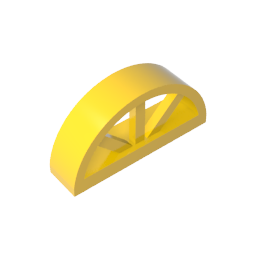 Ventana de 1 x 4 x 1 2/3 con parte superior redondeada con radios-MyGobricksEs