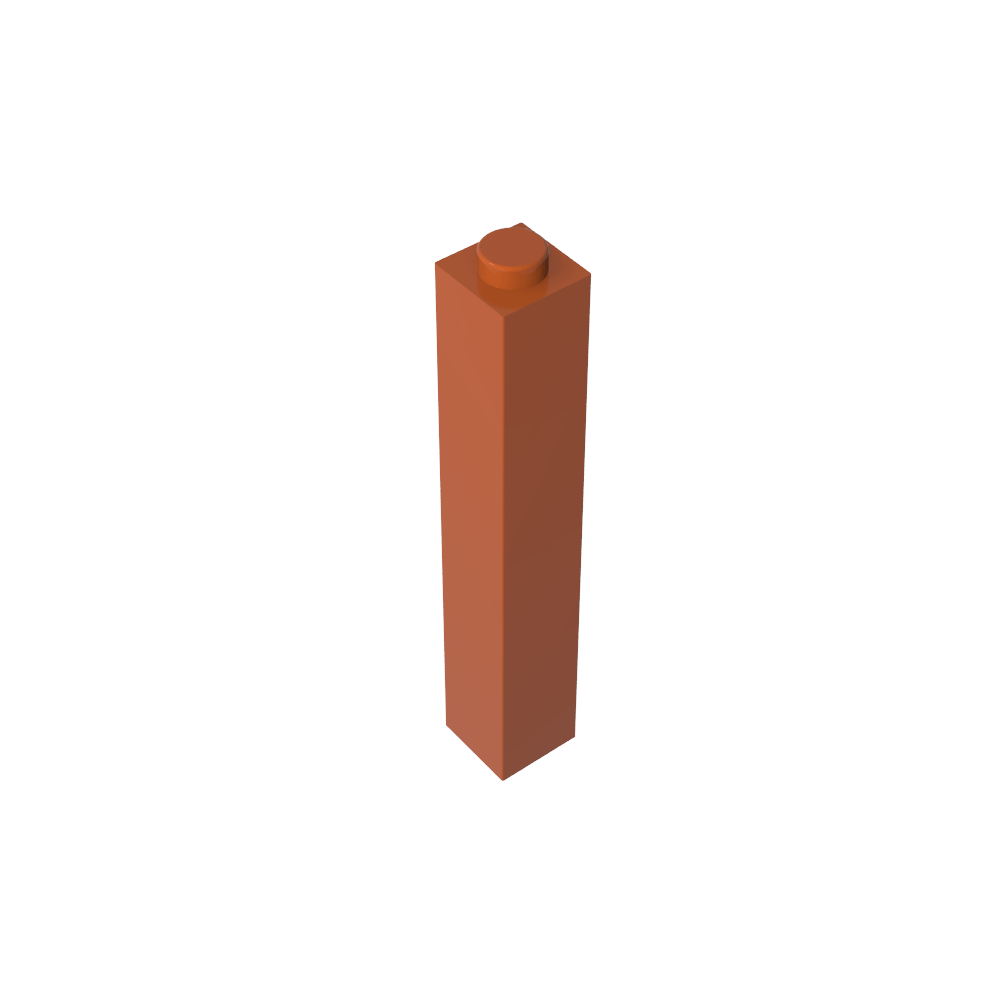 Ladrillo 1 x 1 x 5 con montante abierto o hueco bloqueado-MyGobricksEs