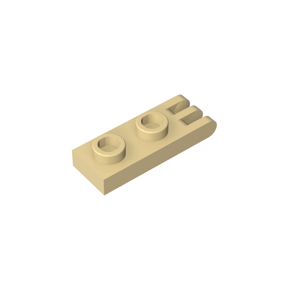 Placa de bisagra 1 x 2 con 3 dedos y pernos huecos-MyGobricksEs