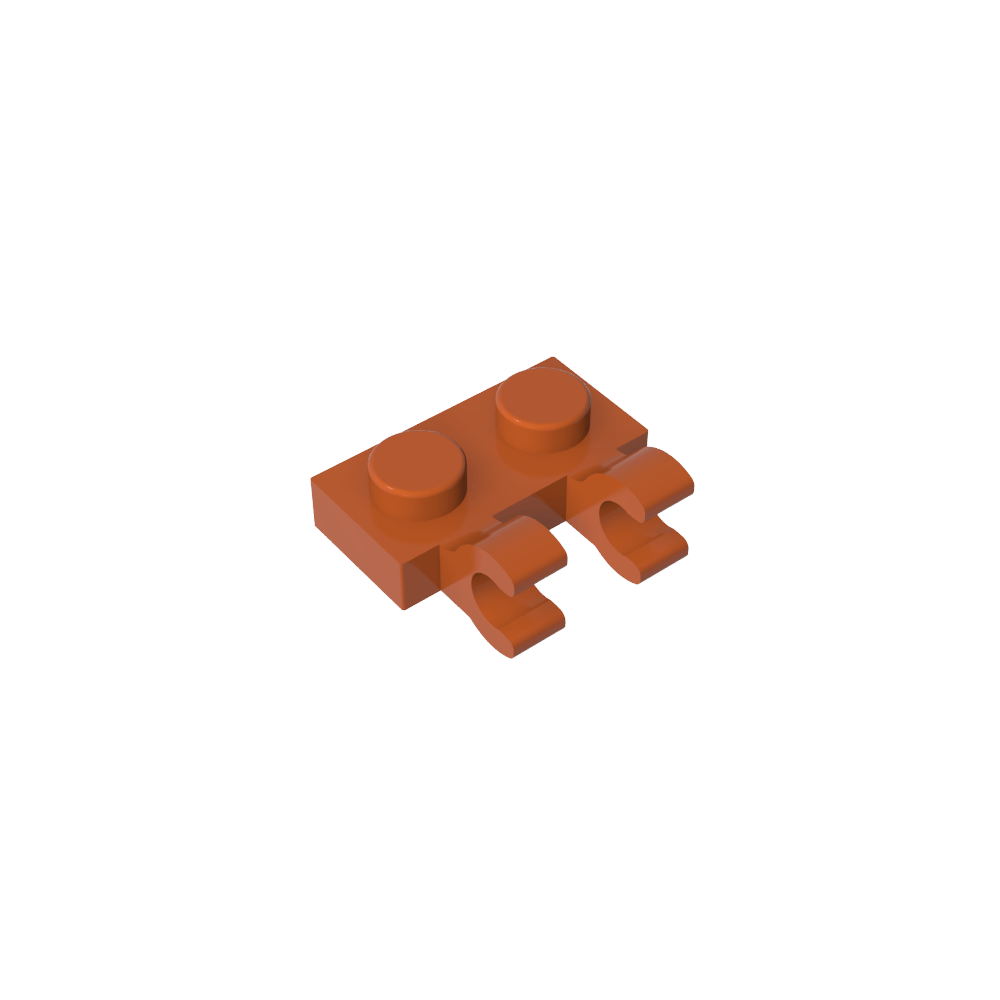 Placa especial 1 x 2 con clips horizontales [clips en U gruesos]-MyGobricksEs