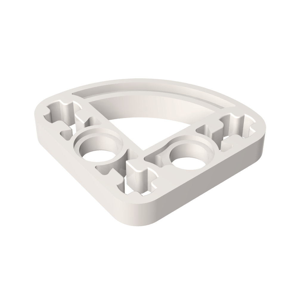 Viga técnica 3 x 3 en forma de L con un cuarto de elipse delgado-MyGobricksEs