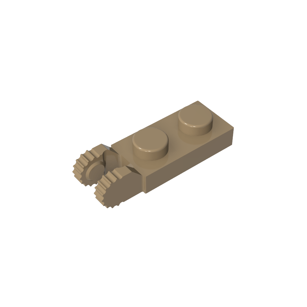 Placa de bisagra 1 x 2 con bloqueo con 2 dedos en el extremo, con ranura-MyGobricksEs