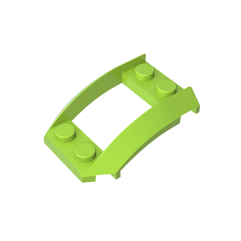 Paso de rueda, cuña 4 x 3 abierta con recorte y cuatro pernos-MyGobricksEs