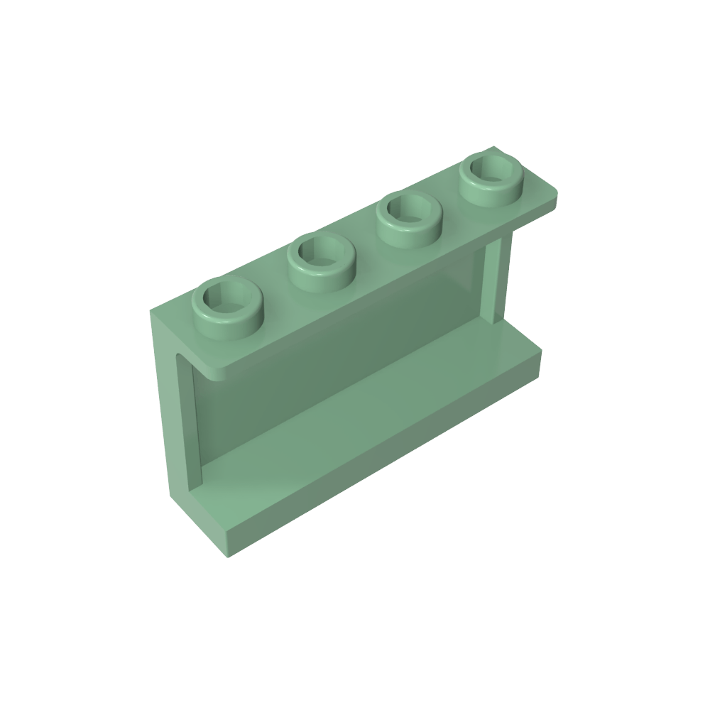 Panel 1 x 4 x 2 con soportes laterales - Montantes huecos-MyGobricksEs