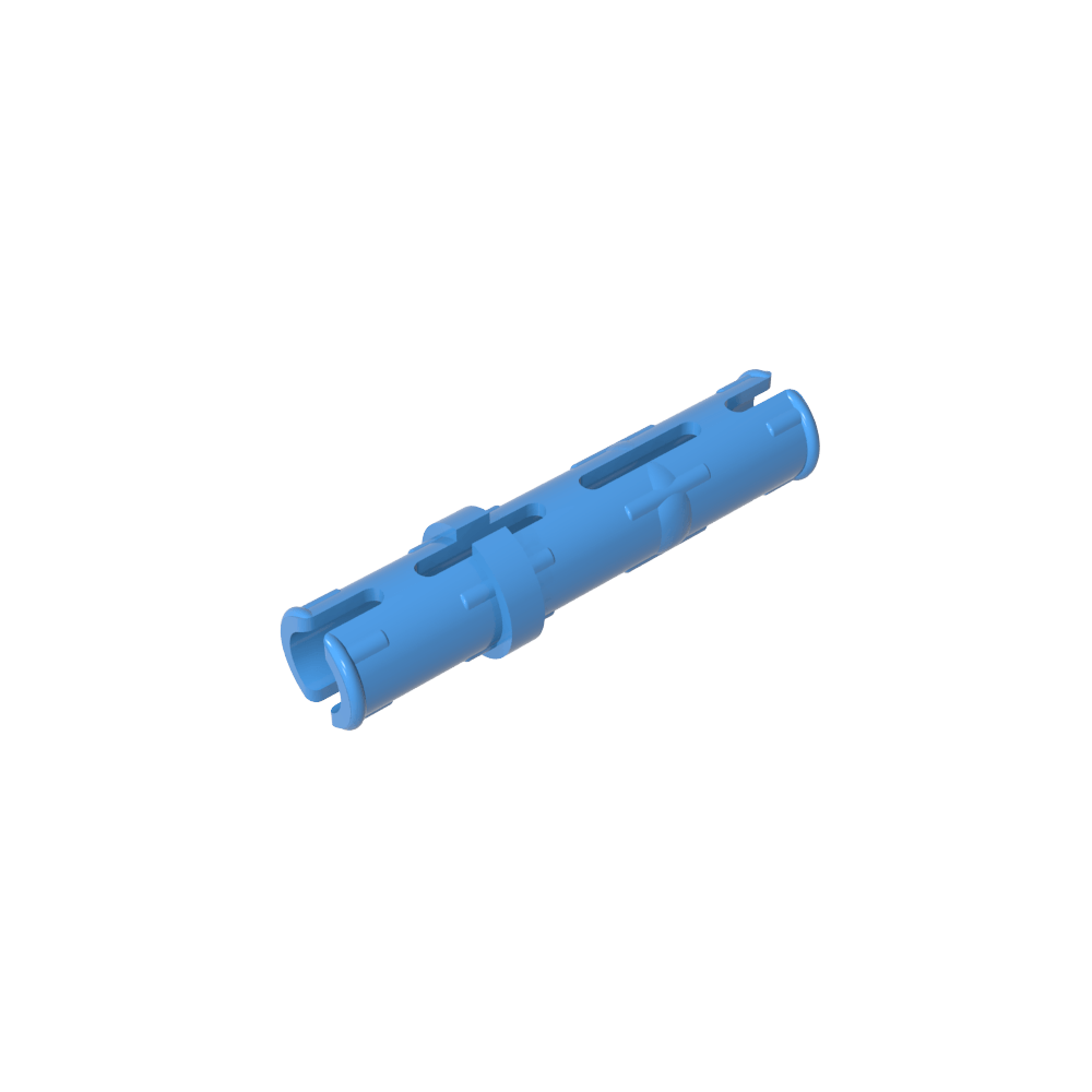 Pasador técnico largo con crestas de fricción longitudinales y 2 ranuras centrales-MyGobricksEs