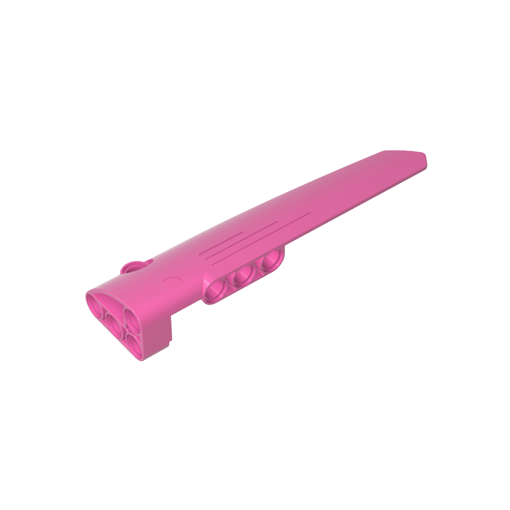 Carenado de panel técnico n.° 5 largo liso, lado A-MyGobricksEs