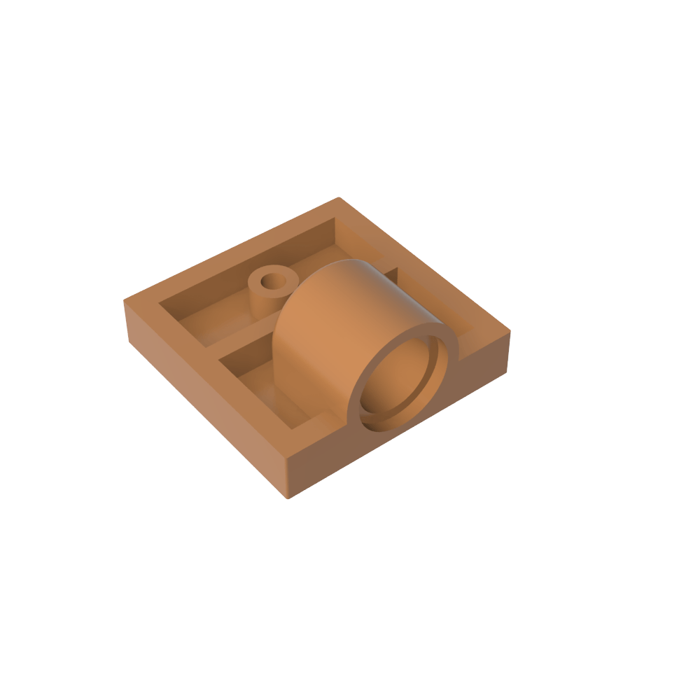 Placa Especial 2 x 2 con 1 Orificio para Pasador [Costilla Inferior Completa]-MyGobricksEs