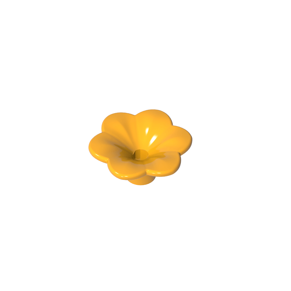 Planta, Kit de accesorios para exterior, Flor con 6 pétalos redondeados y alfiler-MyGobricksEs